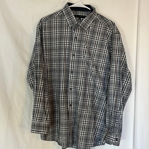 Report Collection black and gray plaid 100% Cotton shirt size XL
